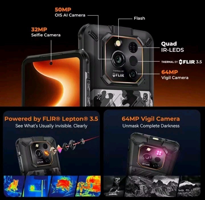 Ulefone Rugone Xever 7 Pro 5G Rugged Phone Thermal Imaging 24G/512G 6.67″ BY DHL