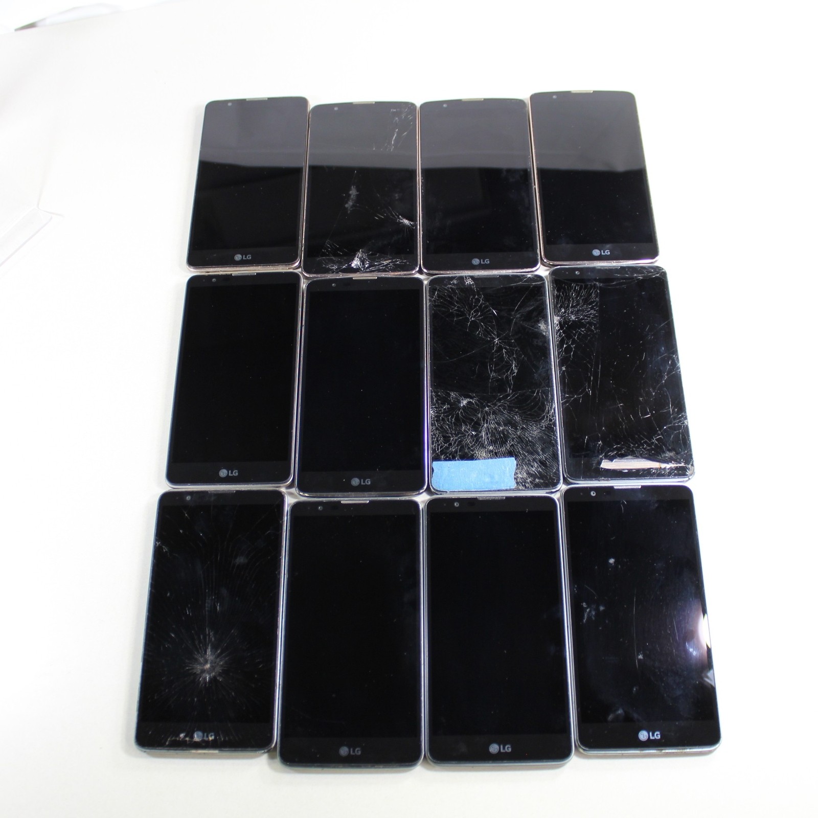 Gold Silver Scrap Recovery Lot of 12 LG Stylo 2 Smartphone 4G LTE Android Beige