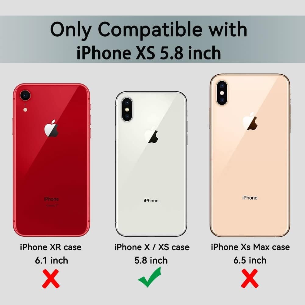 For iPhone X/XS 5.8 Case with Tempered Glass Screen Protector 360 Full Body