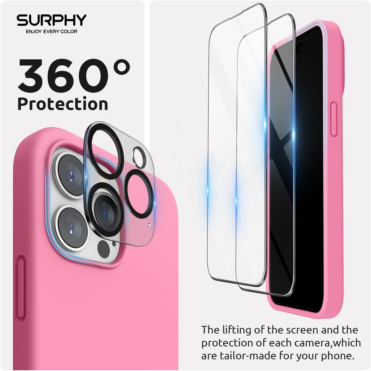 4 in 1 Designed for iPhone 14 Pro Case (6.1 inch, 2022) with Screen Protector +