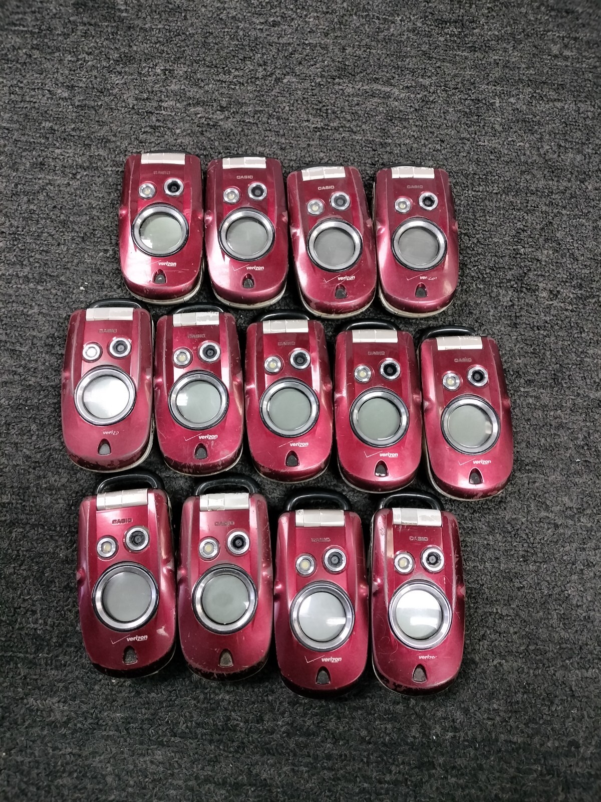 (LOT OF 13) Casio G’zOne Type-S (C211RD) FLIP Phone – RED (VERIZON)*READ DESC*