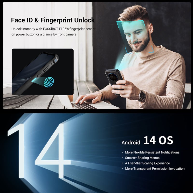 6.74″ FOSSiBOT F105 4G LTE Rugged Smartphone Android Dual SIM Outdoors 10300mAh