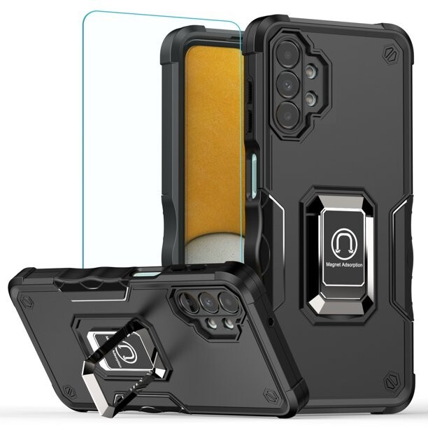 Samsung Galaxy A13 Case 5G Dual Layer Protective Heavy Duty Phone Cover Black
