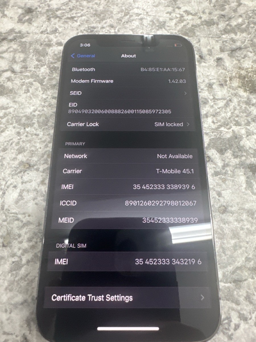 Apple iPhone 12 Pro 128GB Graphite MGK13LL/A AS IS (PS5017165)