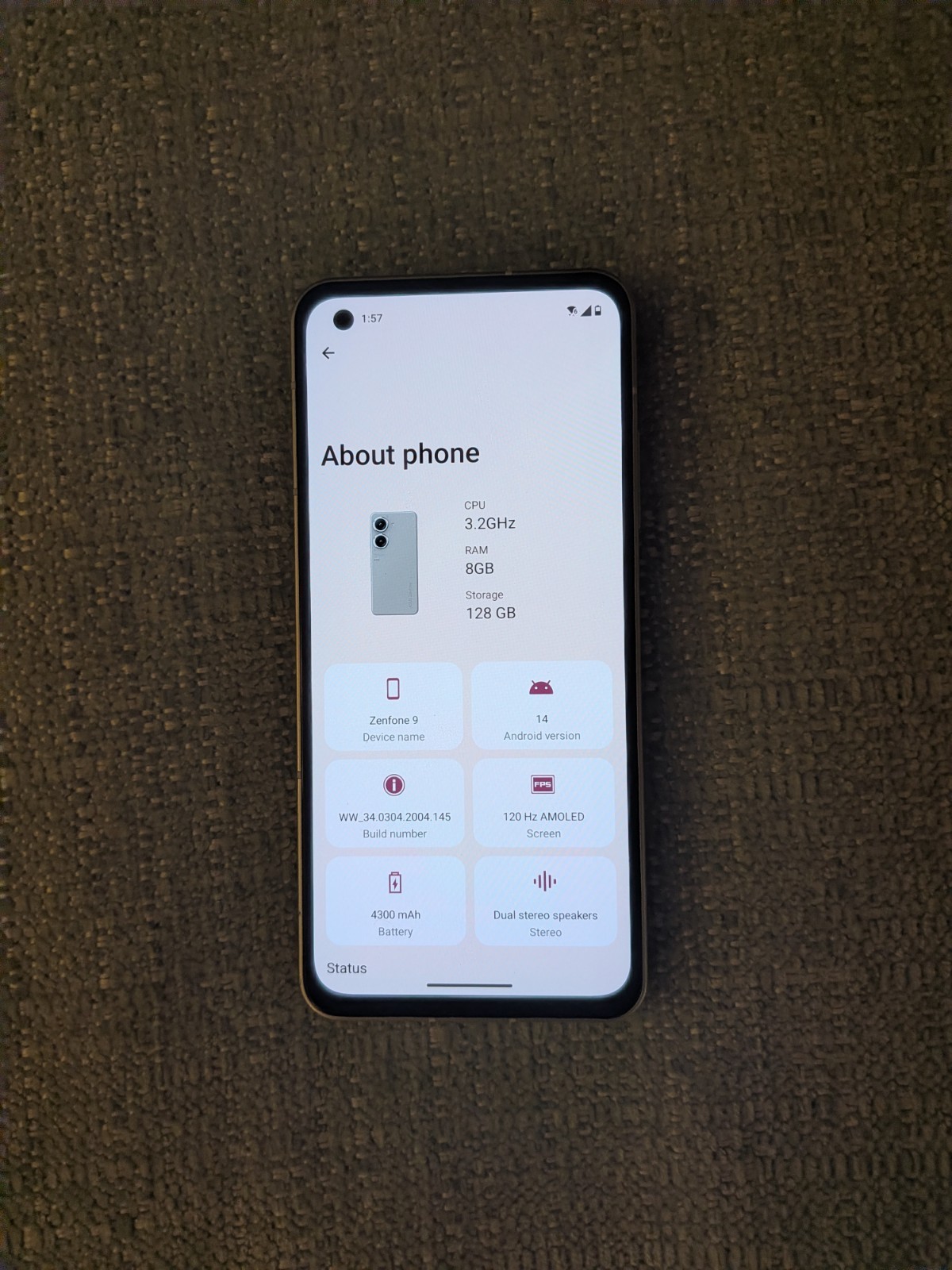 (See Description) ASUS Zenfone 9 – 128 GB – Moonlight White (Unlocked) – AI2202