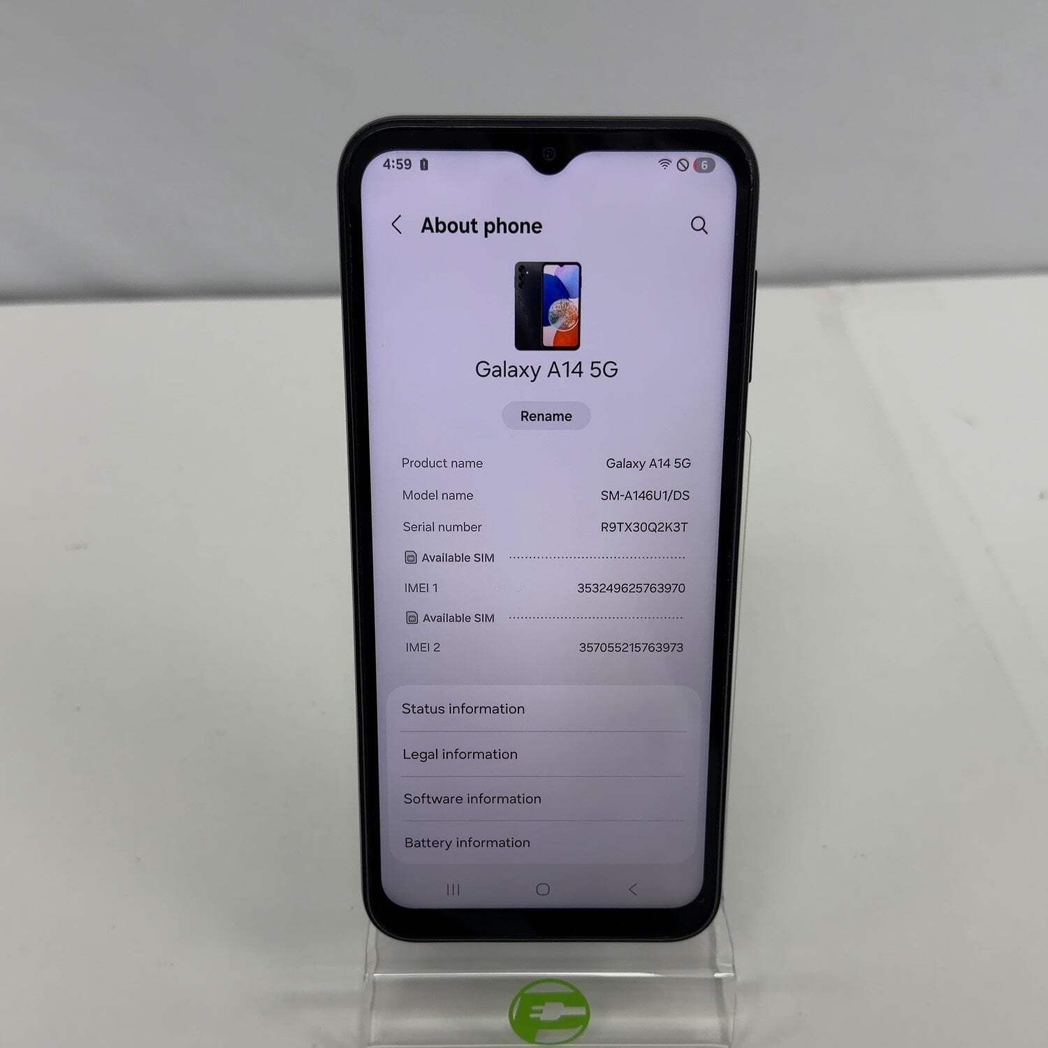 TracFone Samsung Galaxy A14 5G 4GB RAM 64GB SM-A146U1/DS Absolute Black