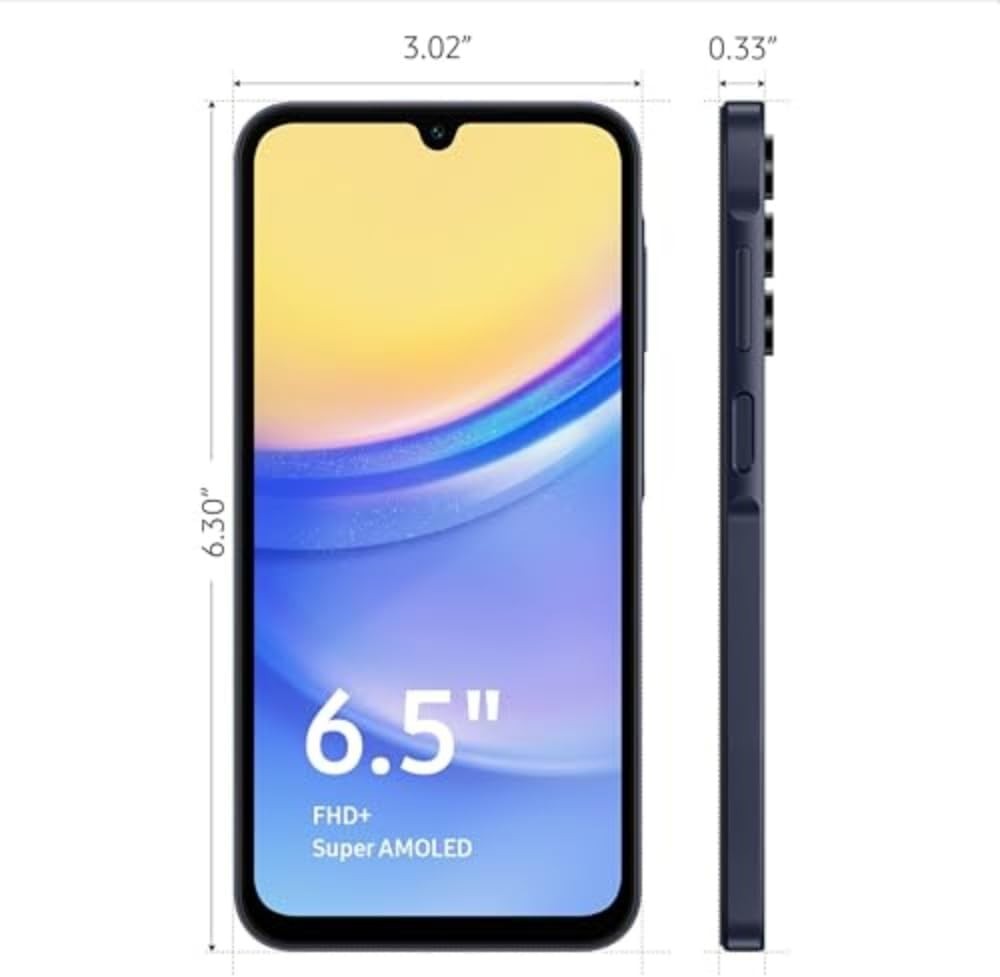 Samsung Galaxy A15 5G Fingerprint Sensor AMOLED Screen Phone (6.5″, 64GB)