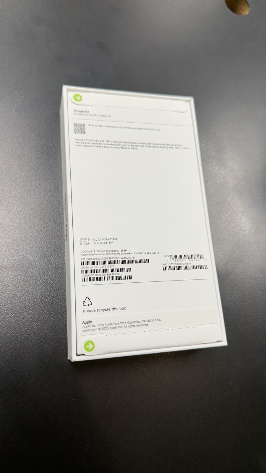 Apple iPhone 16e 128GB -Black New (Locked to Cricket Wireless)