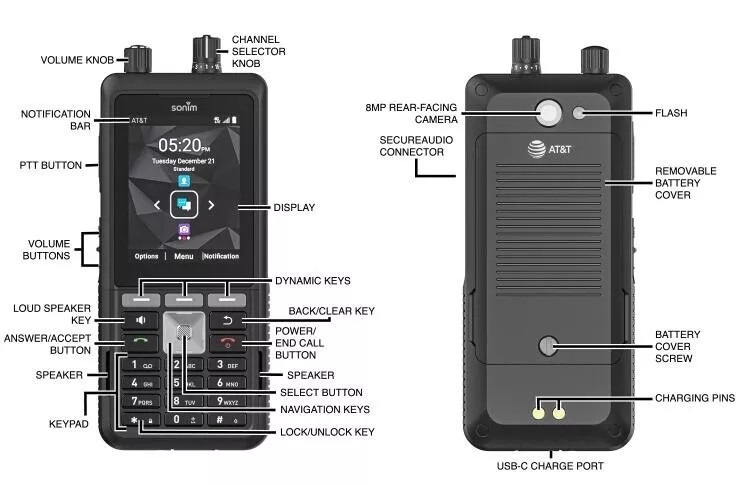 Sonim XP5 Plus XP5900 Rugged Waterproof Phone 16GB Unlocked (Any Carrier)Black
