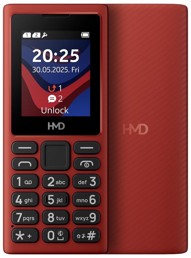 HMD 101 4G 4G Feature Phone with YouTube Shorts,Facebook & Much More Type C Red