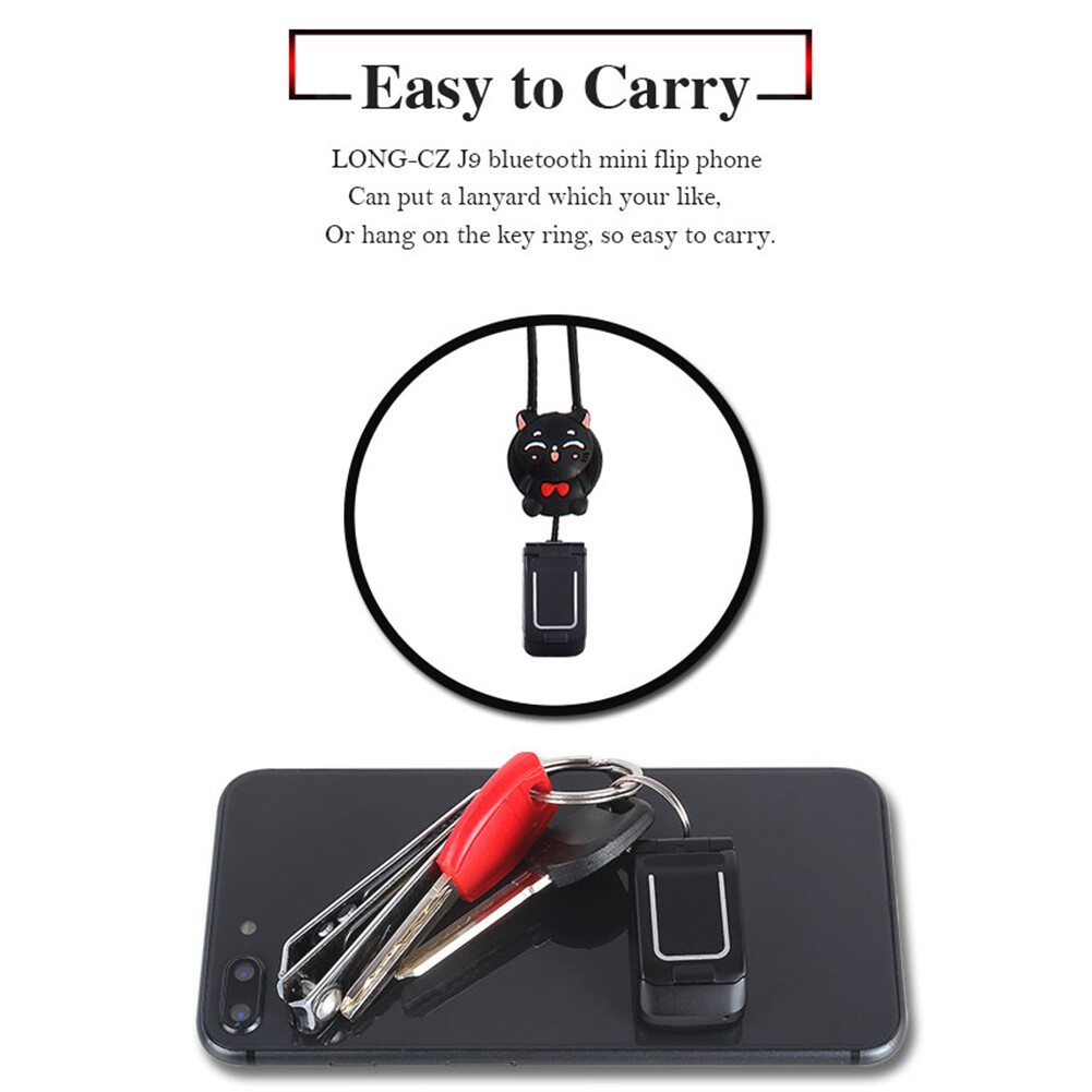 Flip Mobile Phone Pocket Cellphone Portable Micro USB 32MB 64MB Black 0.66 Inch