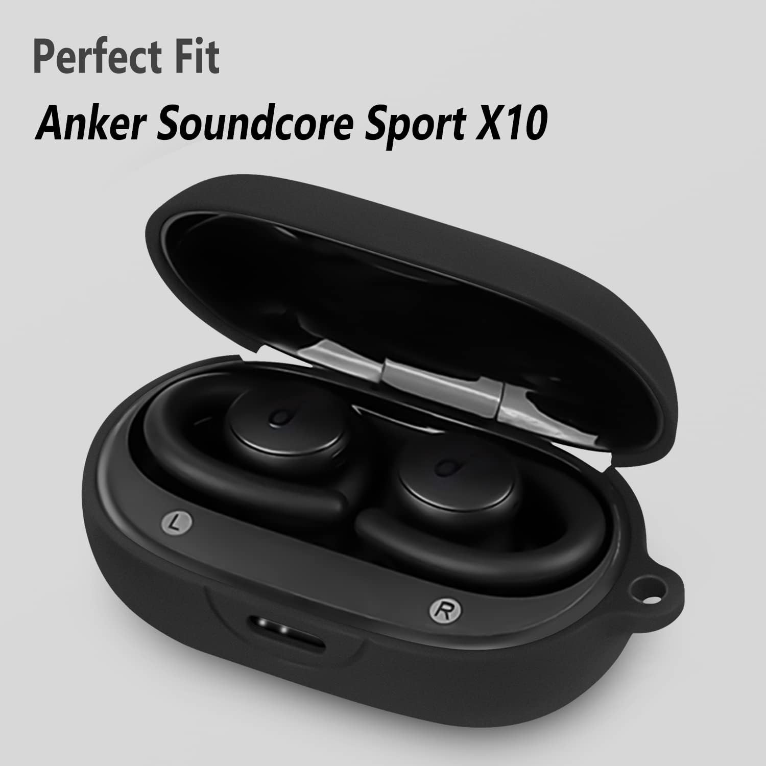 Silicone Case Compatible with Anker Soundcore Sport X10, Protective Cover (Black