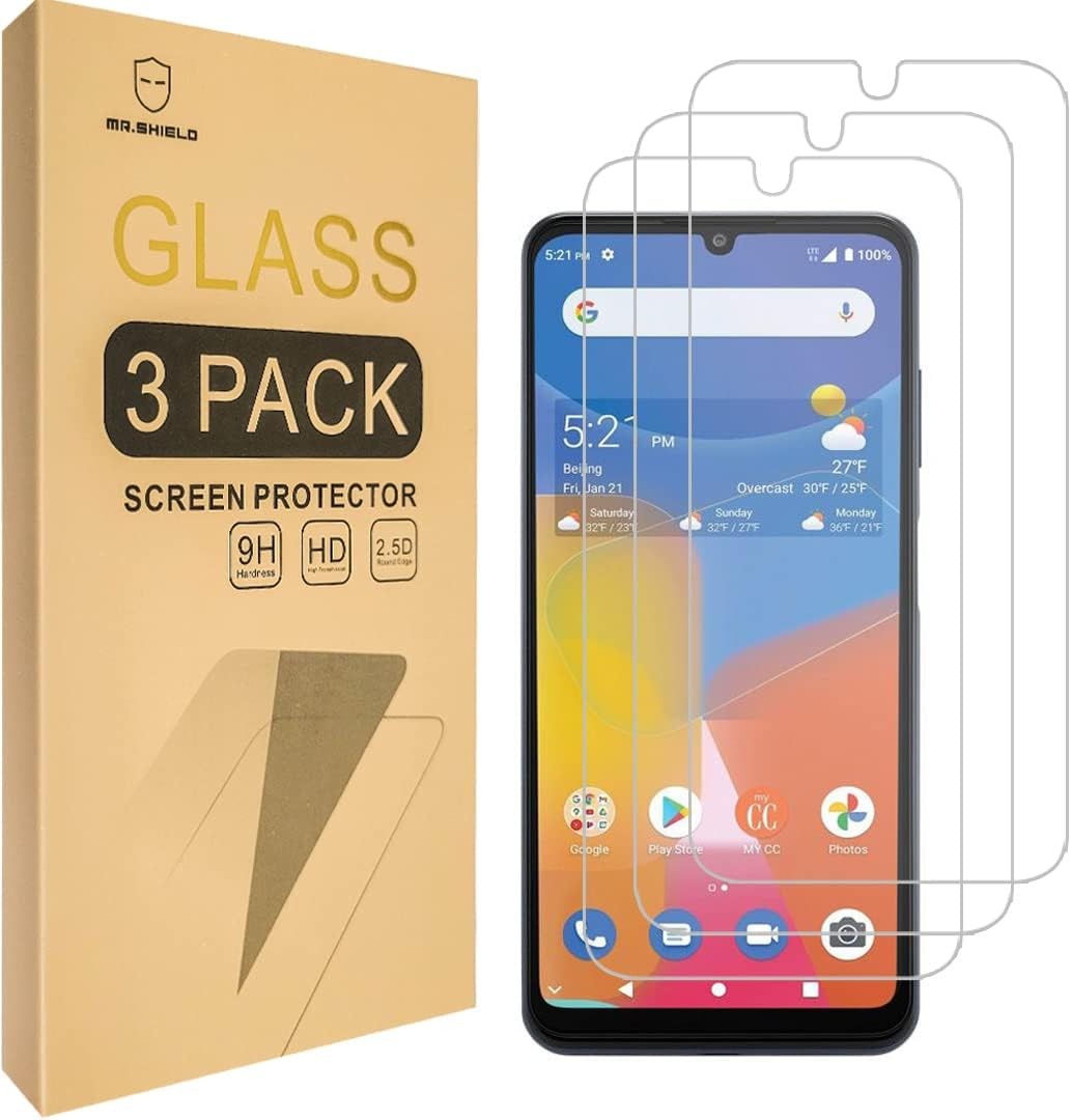 3-Pack Clear Tempered Glass Screen Protectors for ZMAX 5G by Consumer Cellular