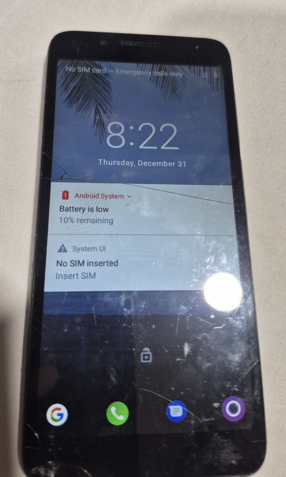 Alcatel Avalon V (TCL 5059S) 16GB Gray (Verizon) FOR PARTS Only Powers Up Charge