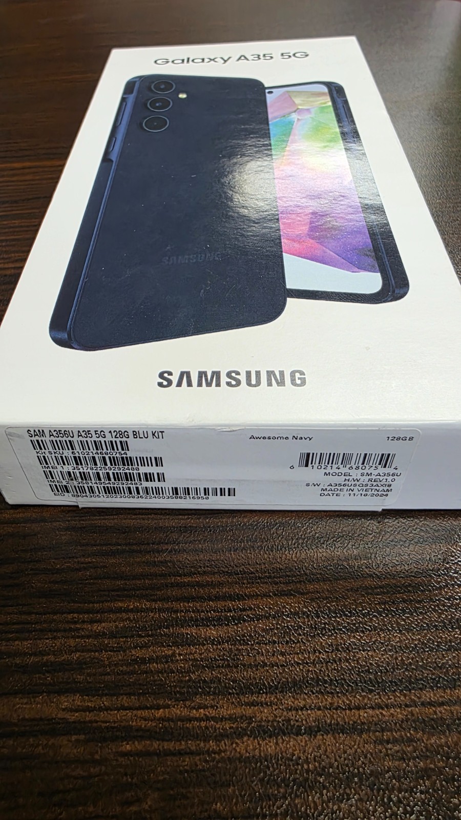 Samsung Galaxy A35 5G – SM-A356U – 128 GB – Awesome Navy (T-Mobile) – Open Box