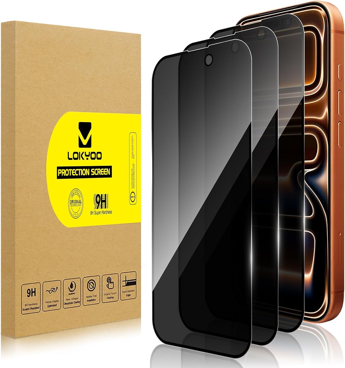 3PCS Privacy Screen Protector & Ultra HD for iPhone 17 Pro Max Anti-Spy 9H