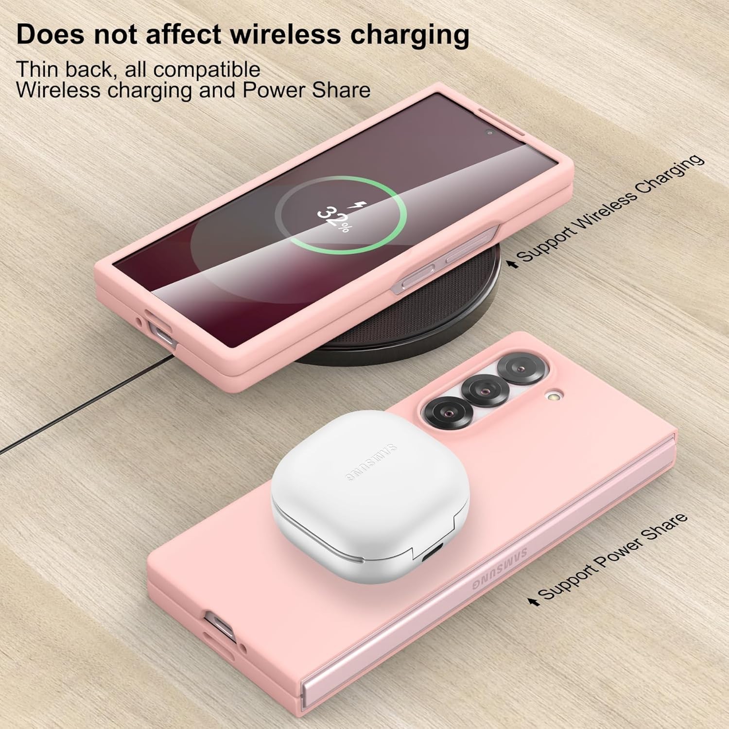 For Samsung Galaxy Z Fold 6 Case,with Front Built-in Screen Protector Ultra Thin