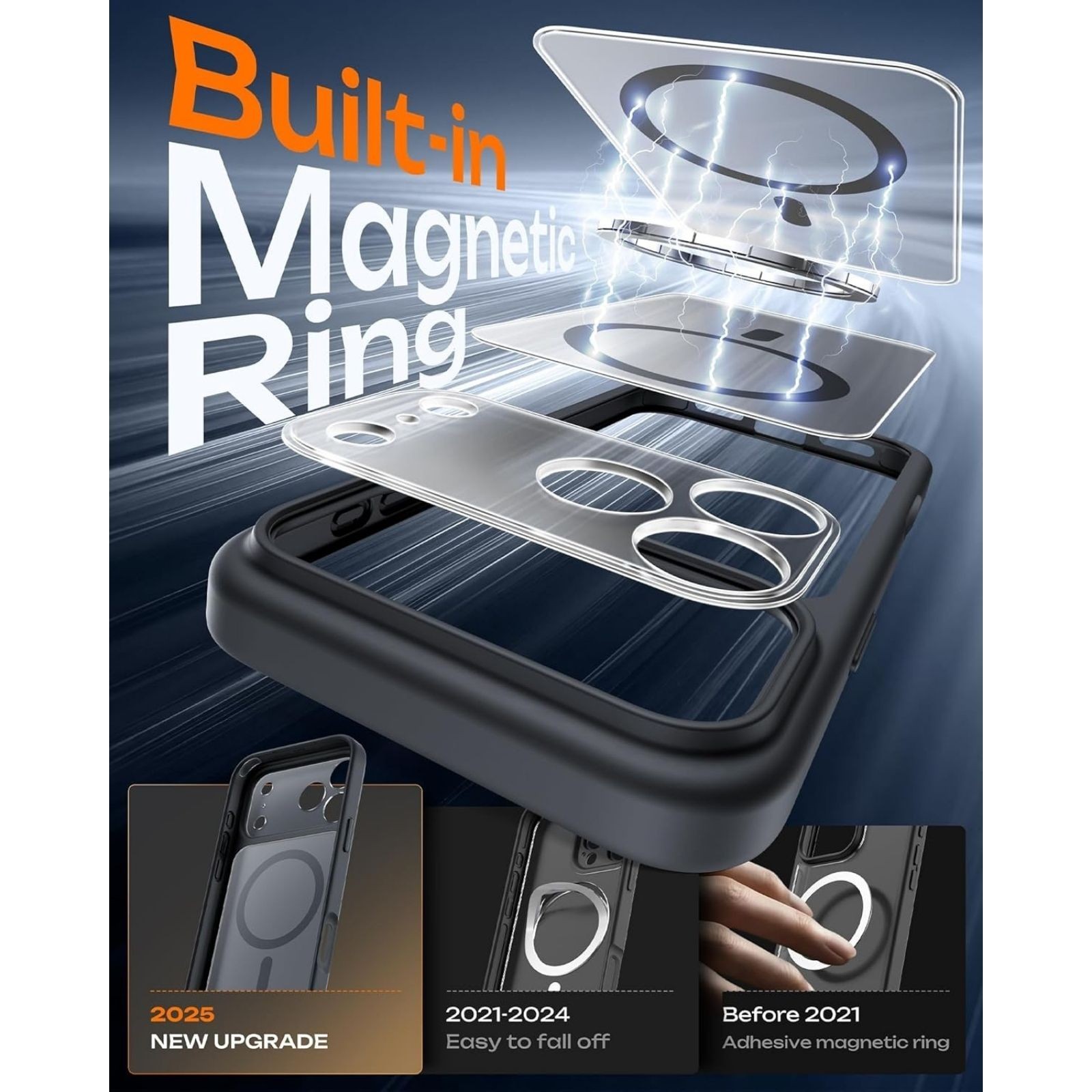 iPhone 17 Pro Case, Built-in Magnetic Ring, Full Camera Protection, Drop Protect
