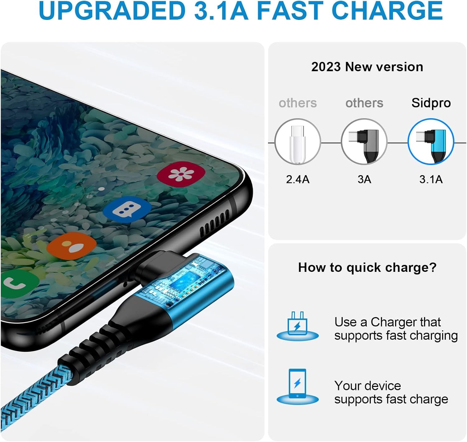 6ft USB-C Fast Charger Adapter 2-Pack for Samsung Galaxy S26 Ultra, Pixel 10