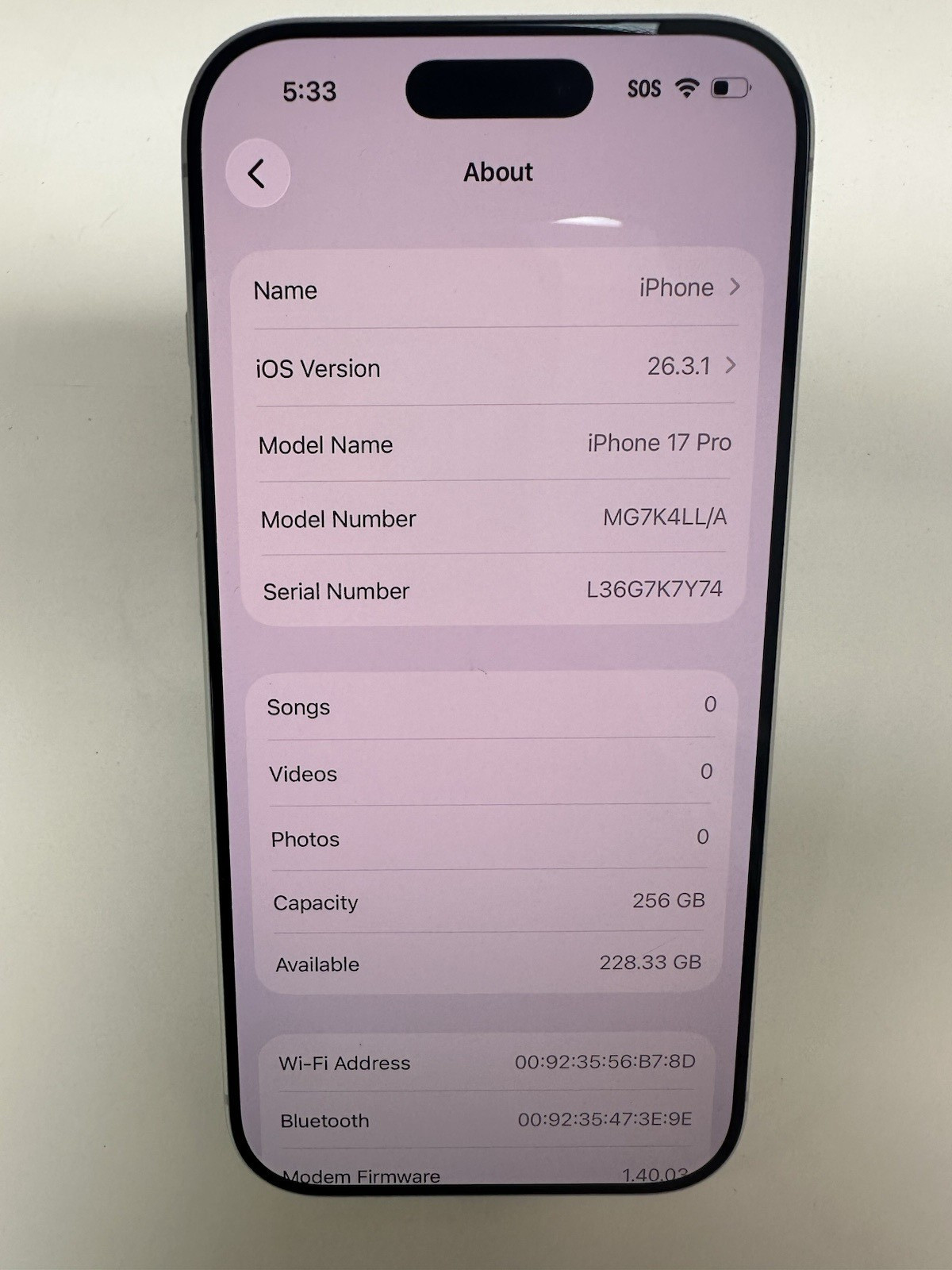 Apple iPhone 17 Pro – 256 GB – Silver (Spectrum),FOR PARTS,AS-IS.