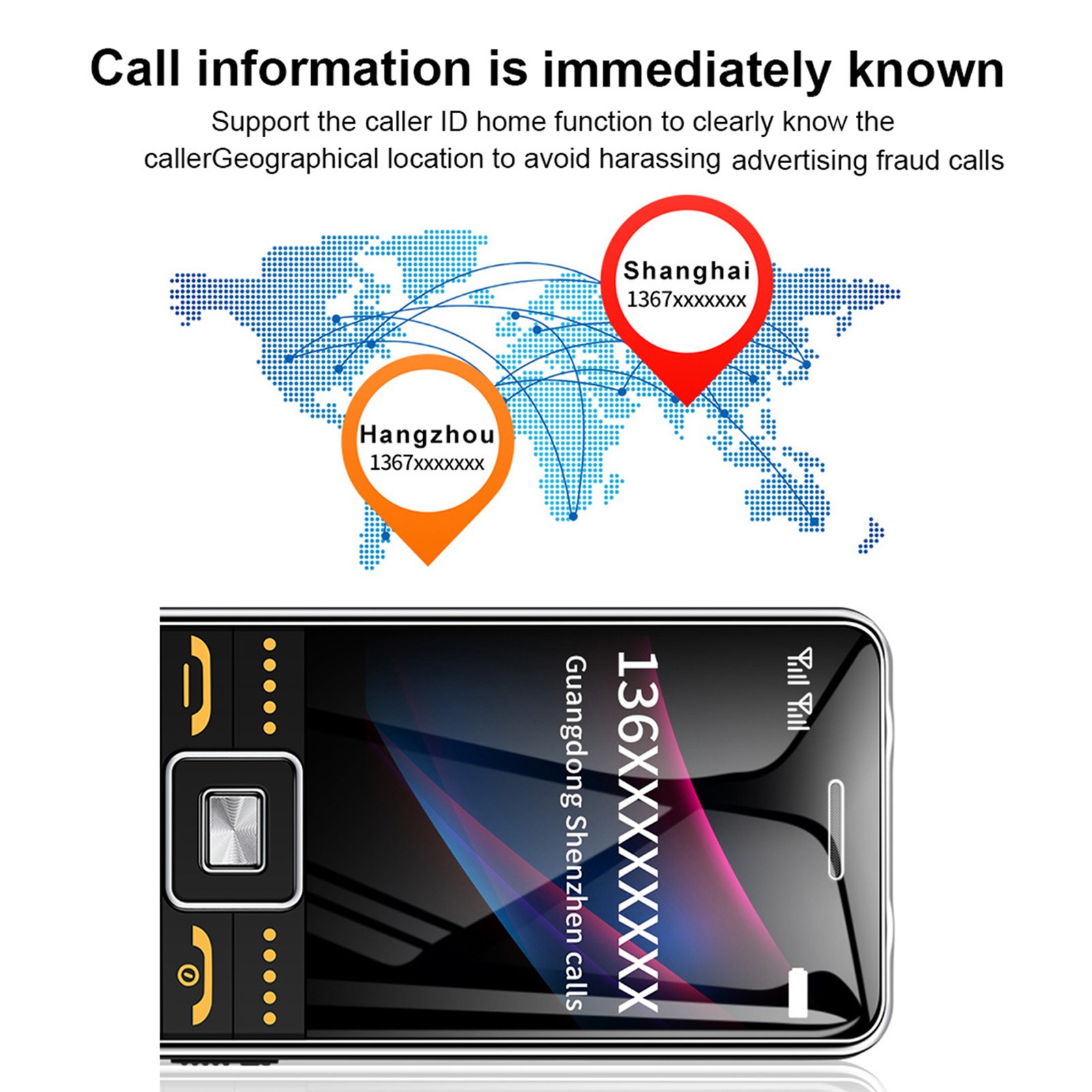 Big Button Cell Phone 2.4in Screen GSM Network 3 Card Slot Video Blutooth FM