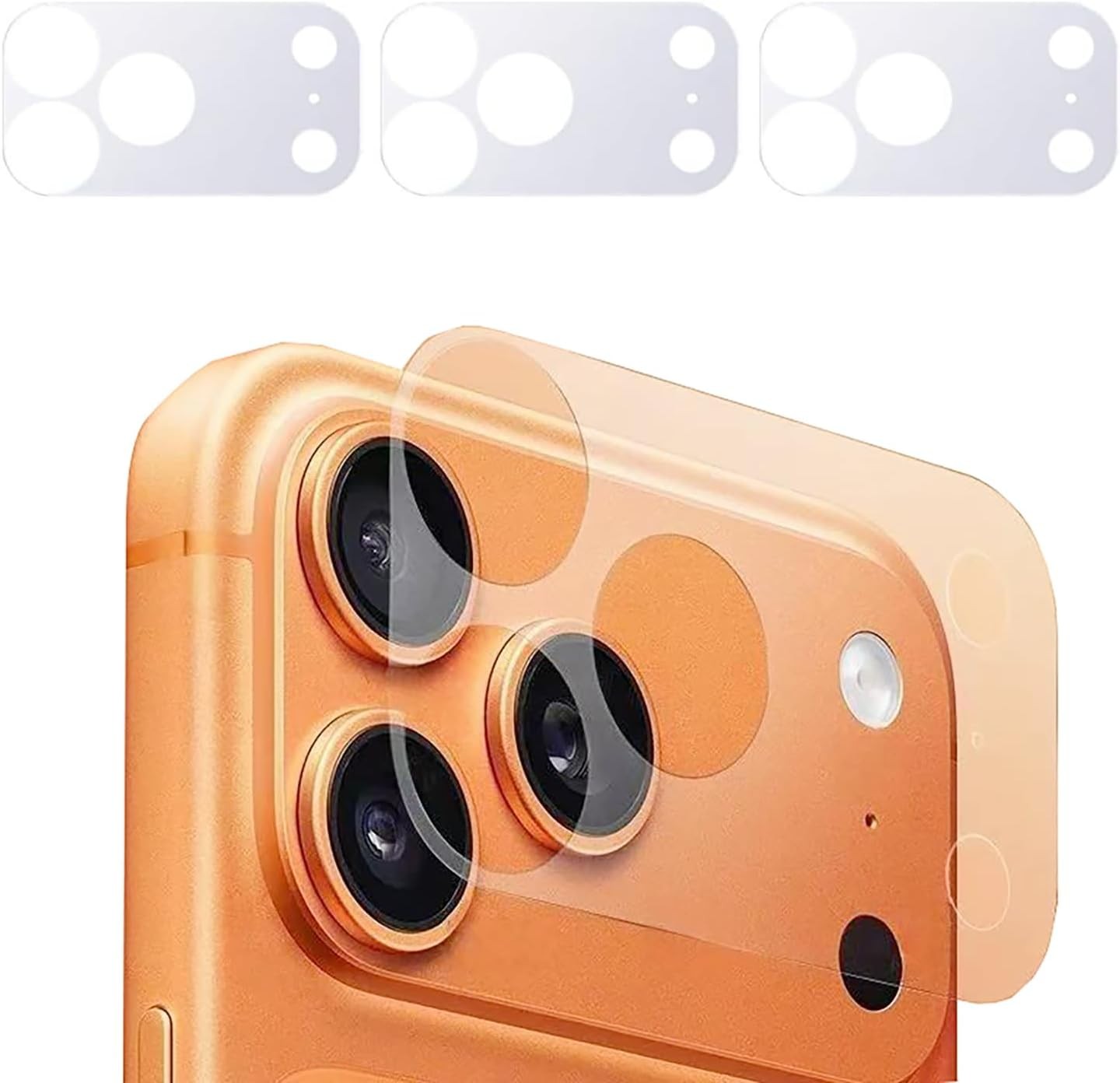 Matte Scratch-Resistant Hollow Lens Film – 3 Pack Camera Protector for iPhone 17