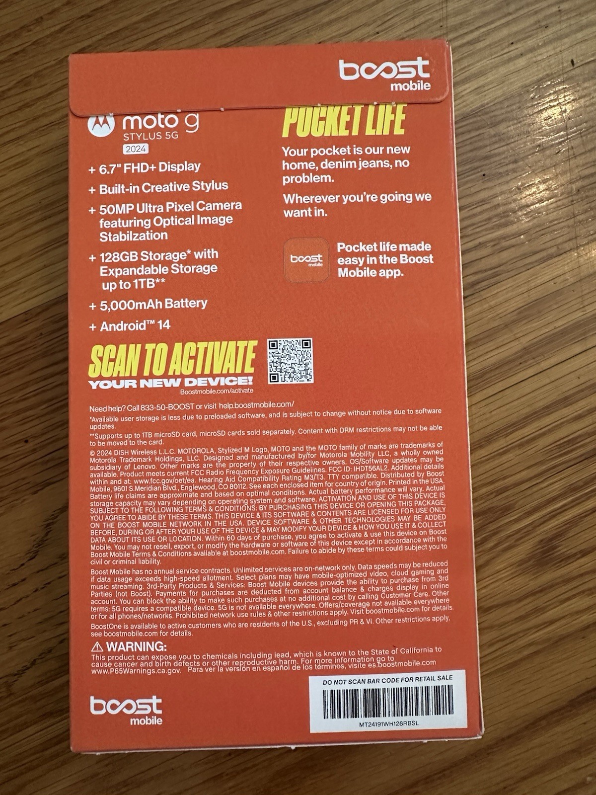 BOOST MOBILE PREPAID MOTOROLA MOTO G STYLUS 5G 128GB BRAND NEW