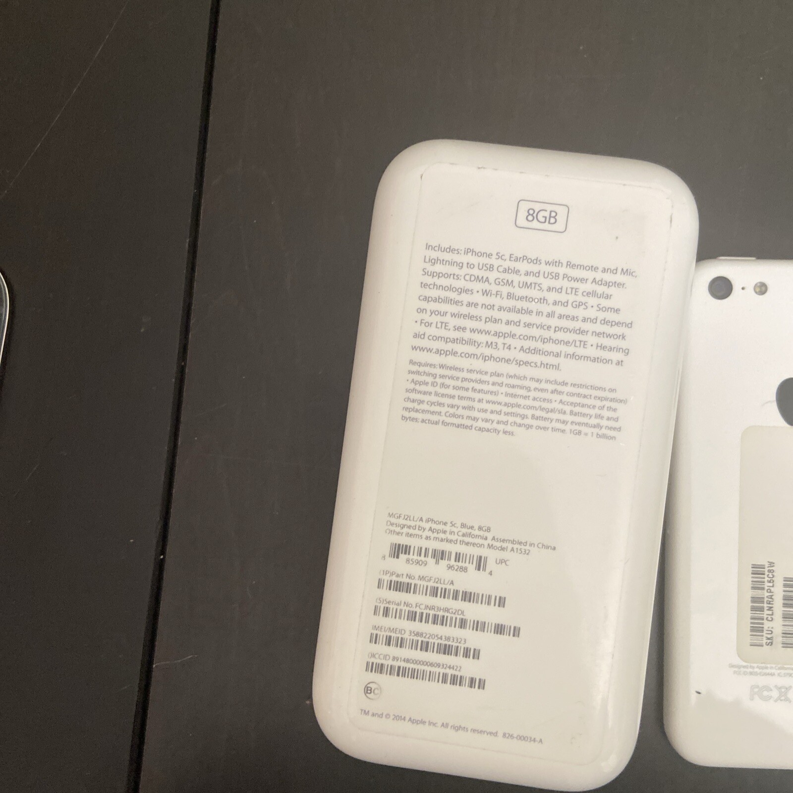 Apple iPhone 5C 8GB A1532 White Smartphone Only Original Box READ
