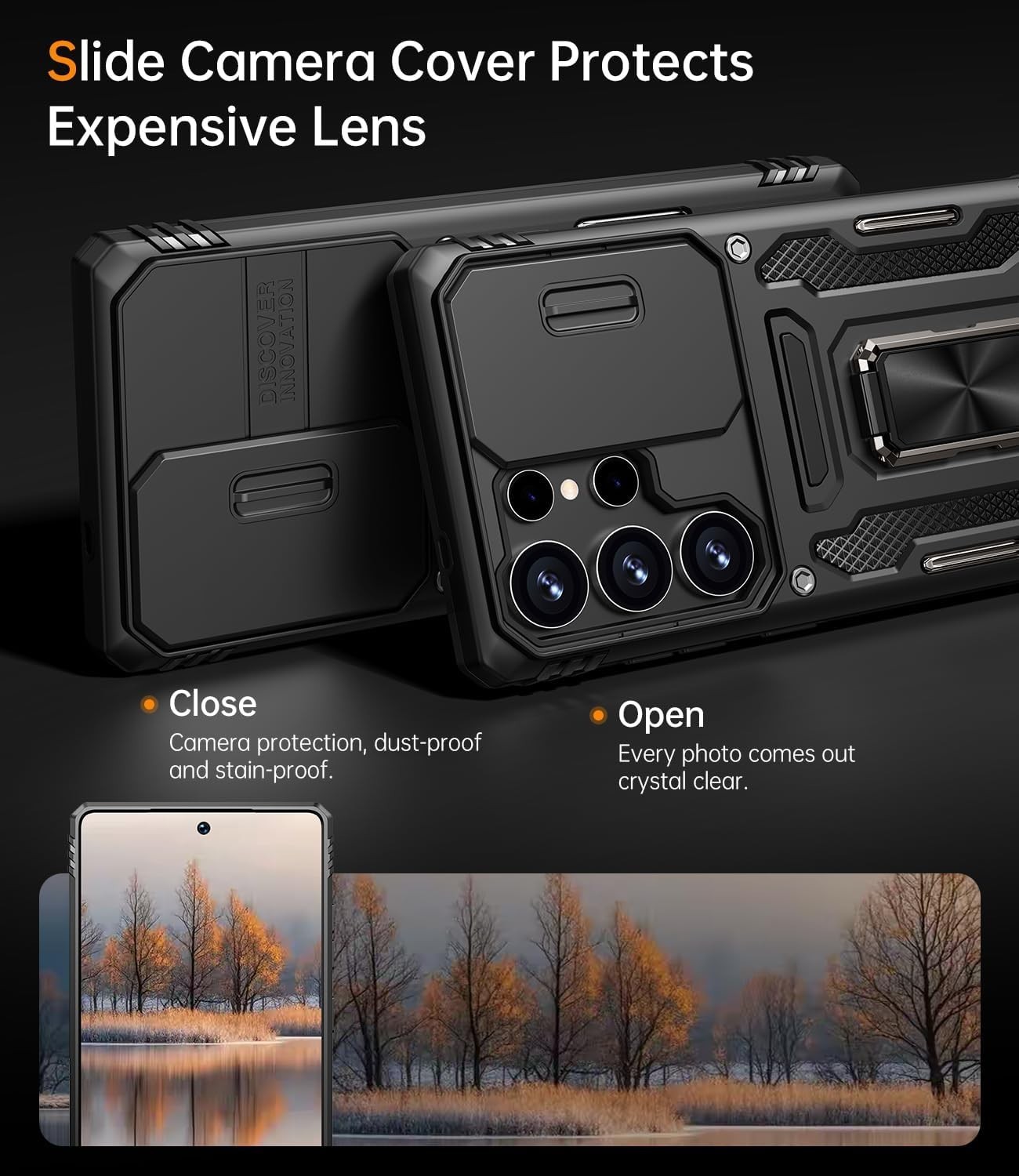 For Samsung Galaxy S25 Ultra Case w/ Military Grade Protective Cover & Kickstand