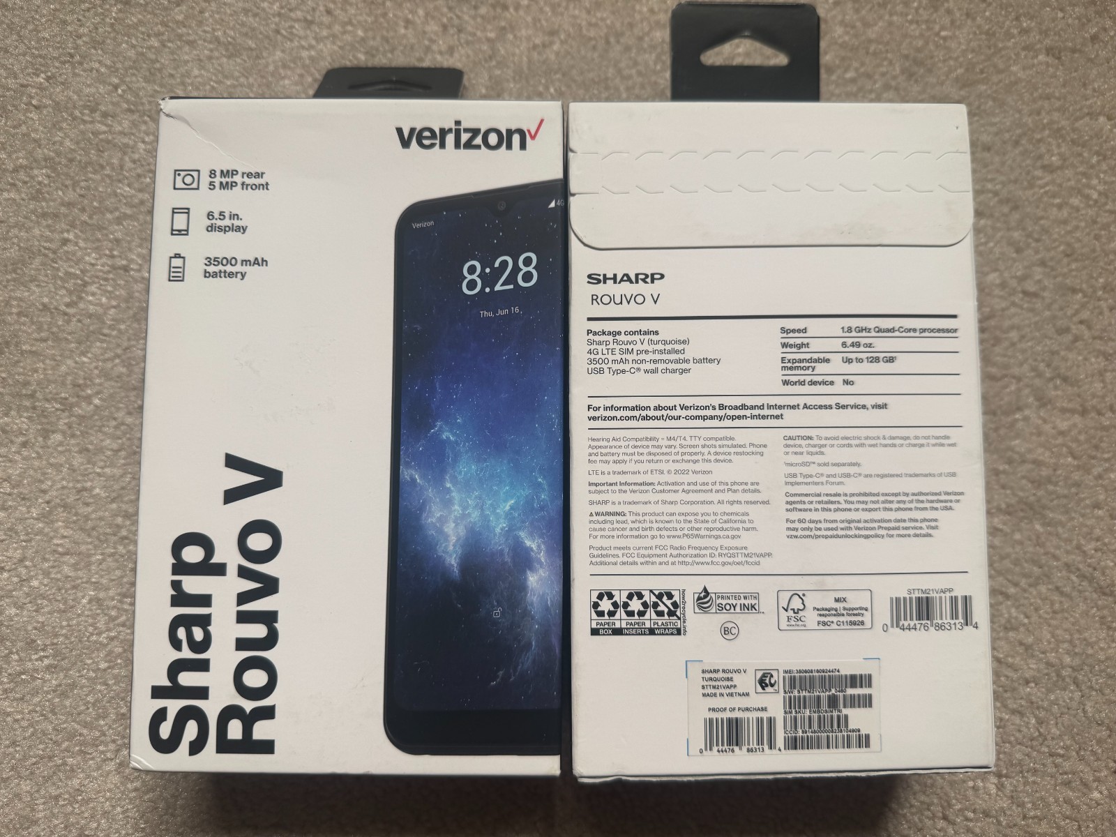 New Verizon Sharp Rouvo V Android Smart Phone 32GB
