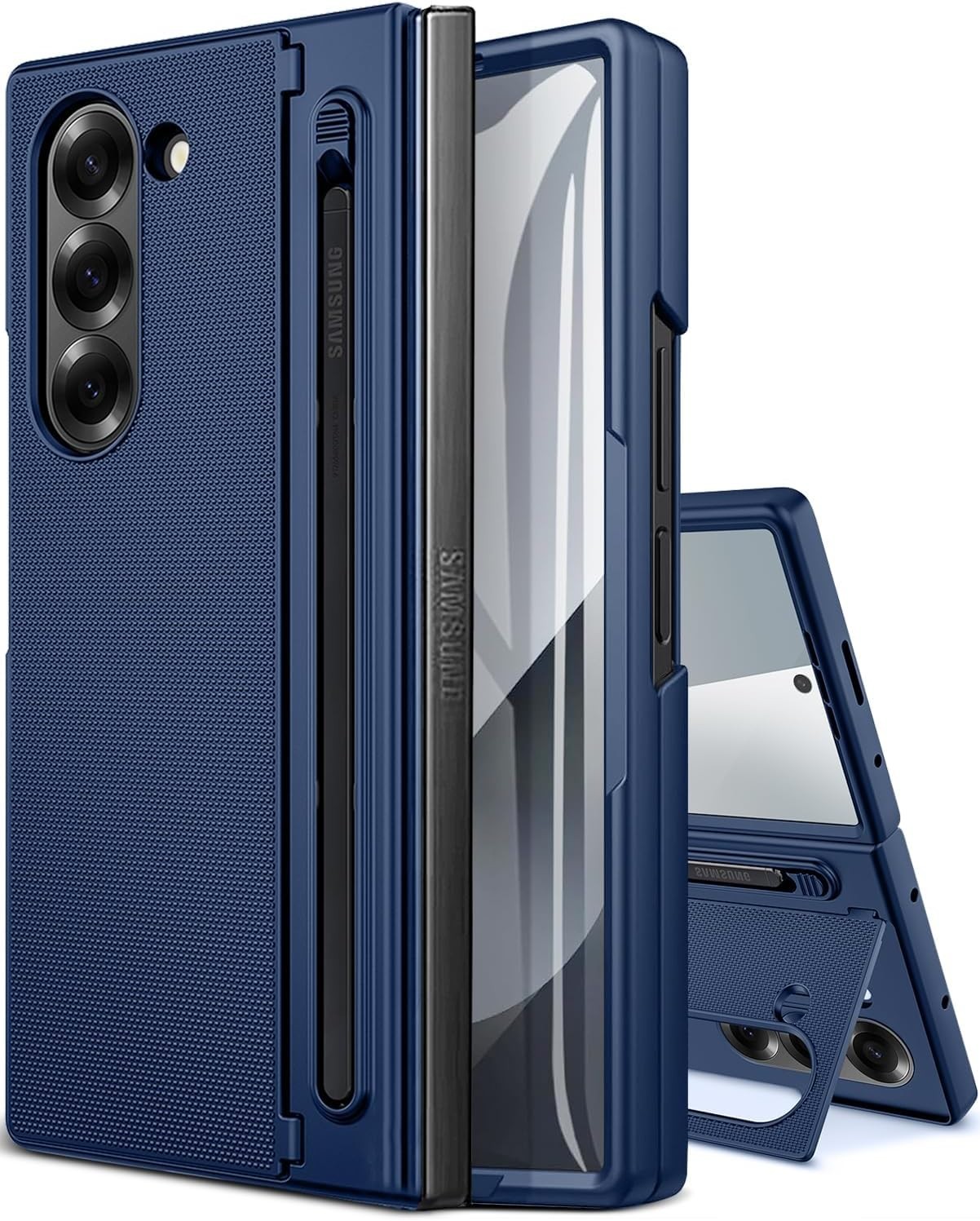 Samsung Galaxy Z Fold 6 Case with Magnetic Hinge & Kickstand – 4-in-1 Black