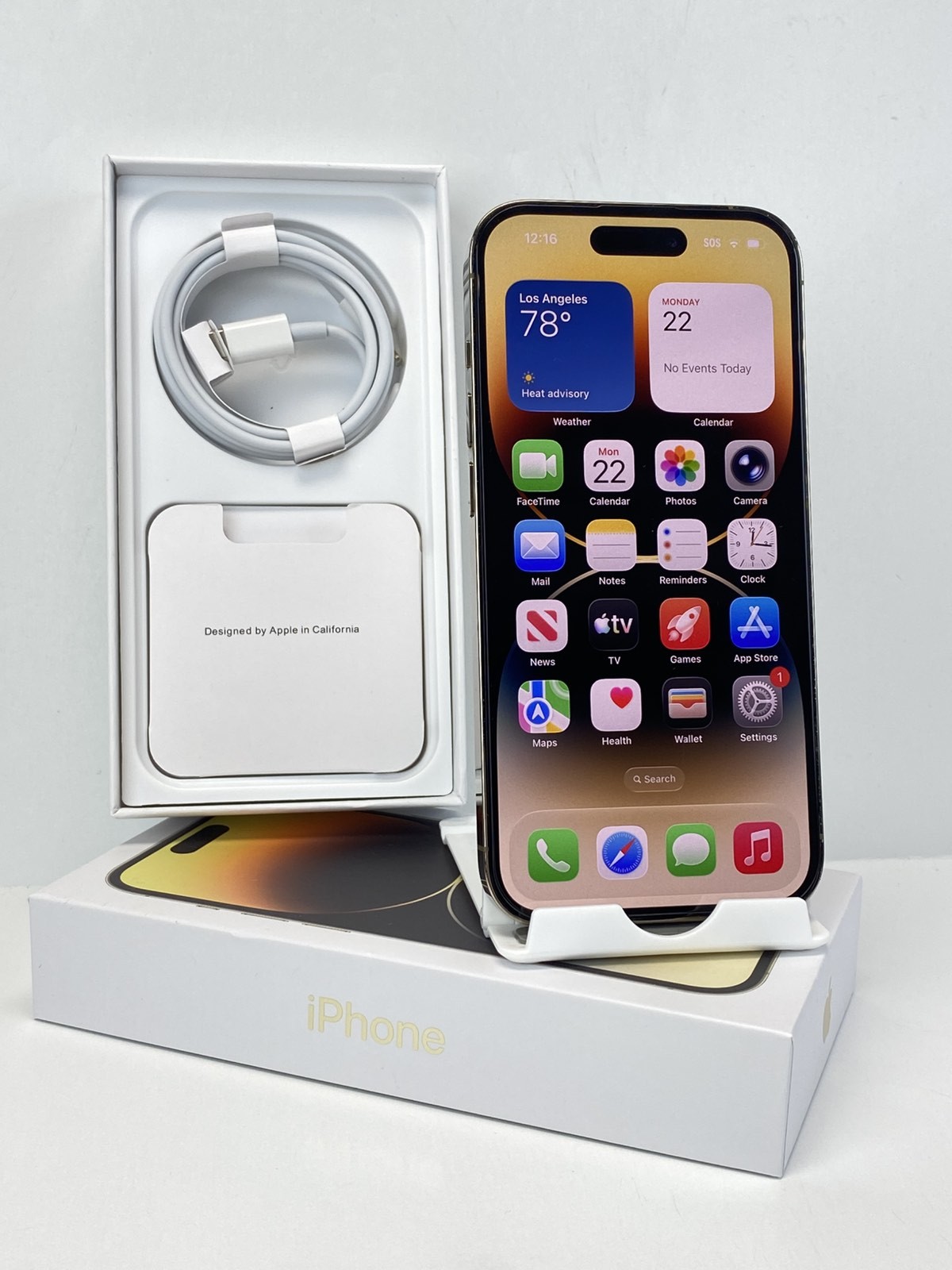 Apple iPhone 14 Pro A2650 1TB Gold Unlocked device 97% battery health