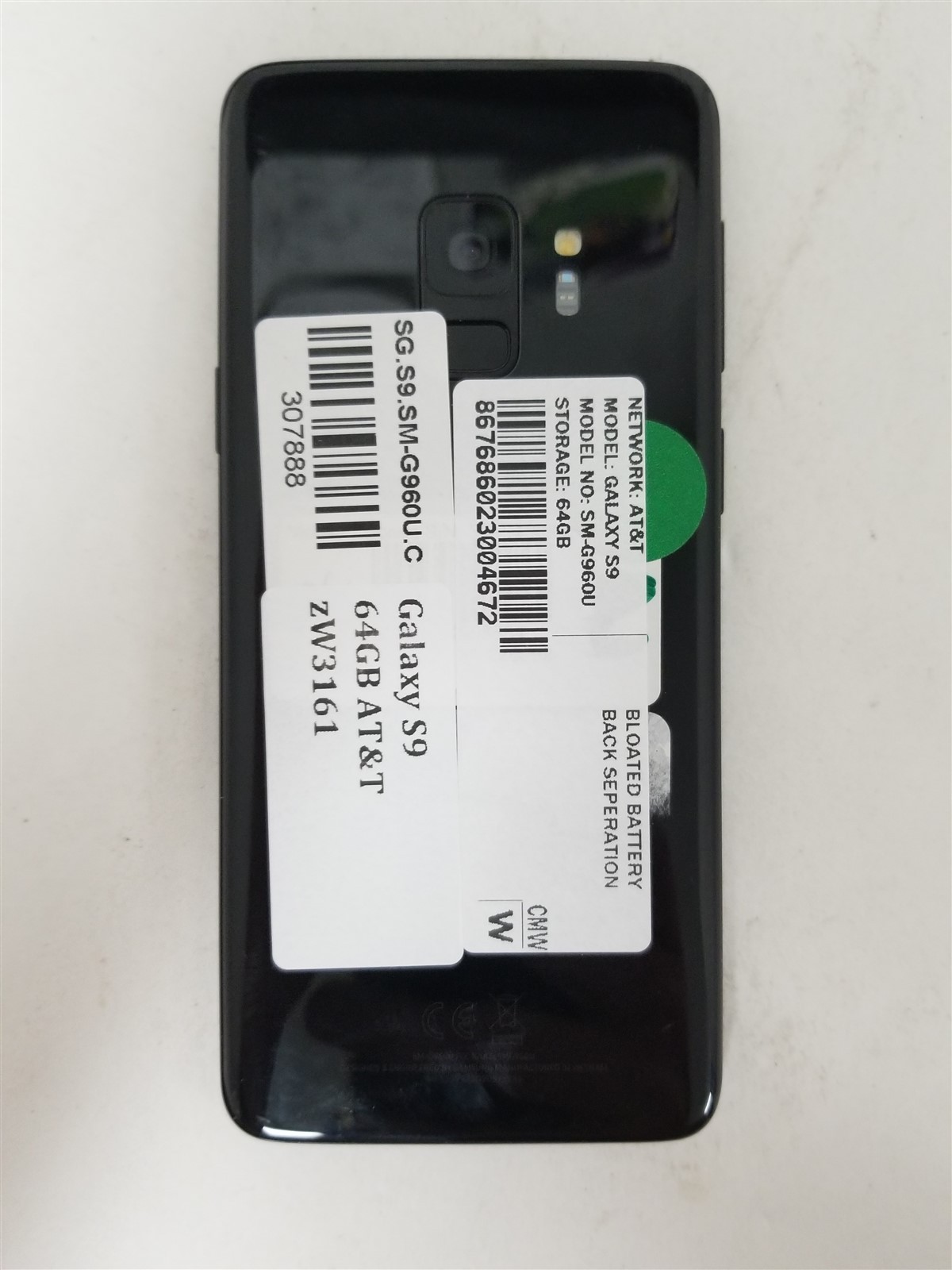 Samsung Galaxy S9 64GB Black SM-G960U (AT&T) Discounted zW3161