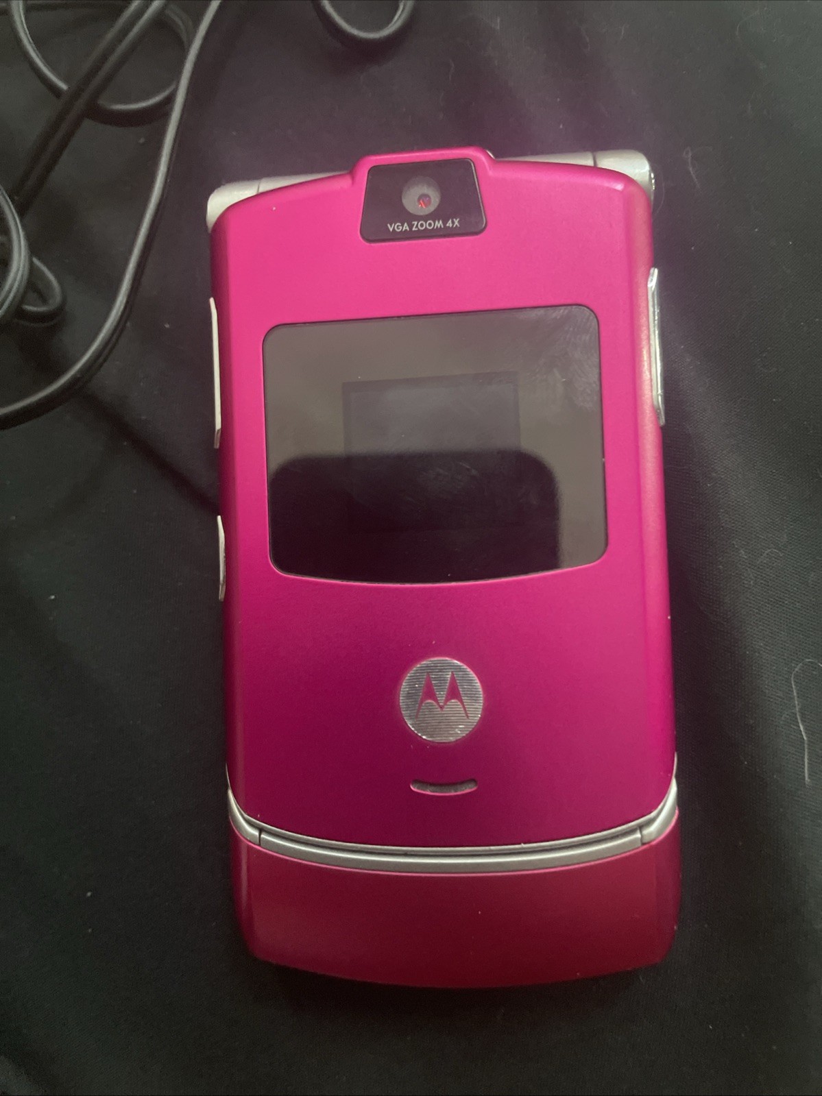 Motorola RAZR V3 Pink/Silver Flip Phone (T-Mobile) WORKS 2 Motorola Chargers