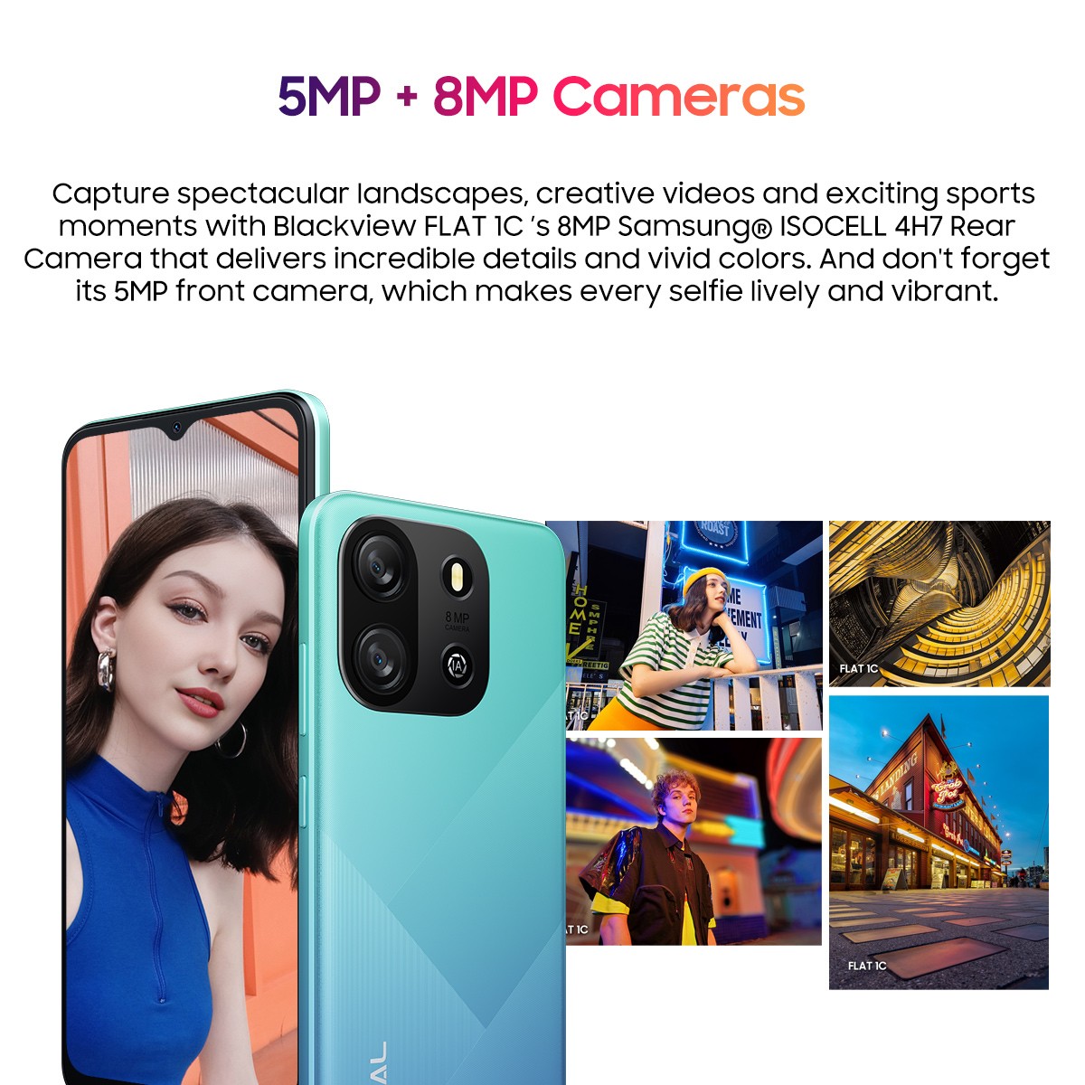 Blackview OSCAL FLAT 1C 4G Smartphone 4GB+32GB 6.56″ HD+ Android 13 Dual SIM 8MP