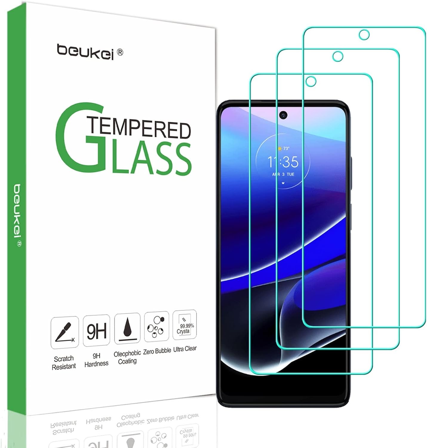 3PCS Screen Protector for Motorola Moto G Stylus (2022) 6.8 Inch Case Friendly 9