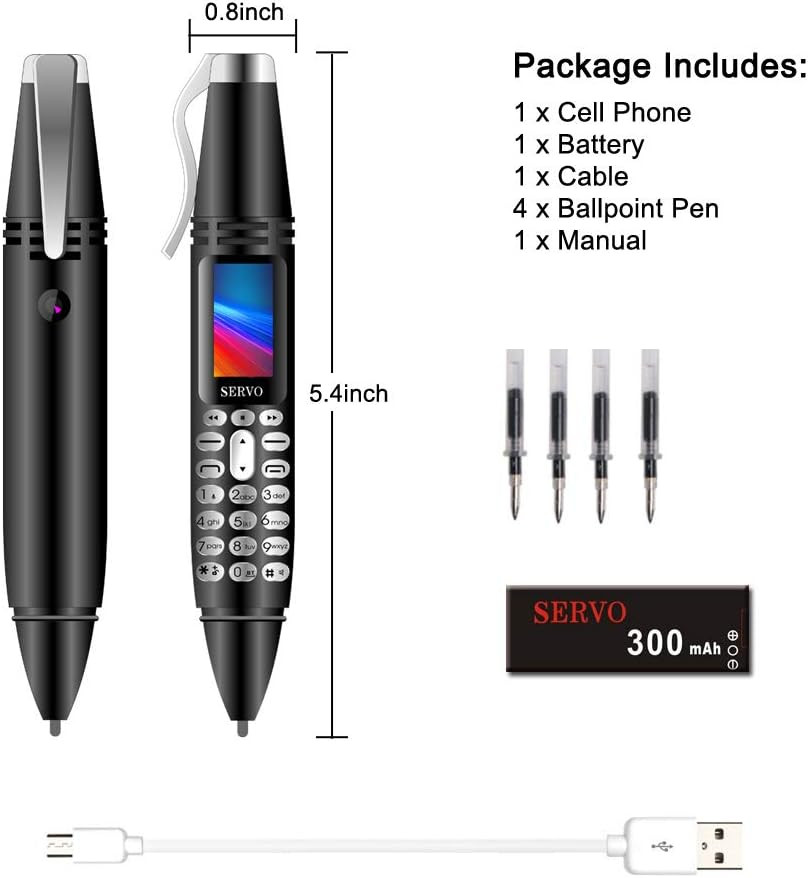 Pen Mini Cell Phone Bluetooth Dialer 0.96″ Tiny Screen Mobile Phone Support GSM