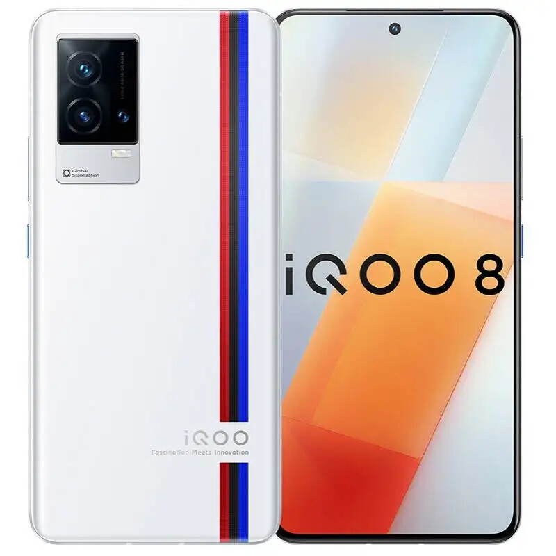 iQOO 8 5G Unlocked 256GB 4350mAh 48MP Camera original Qualcomm Snapdragon 888