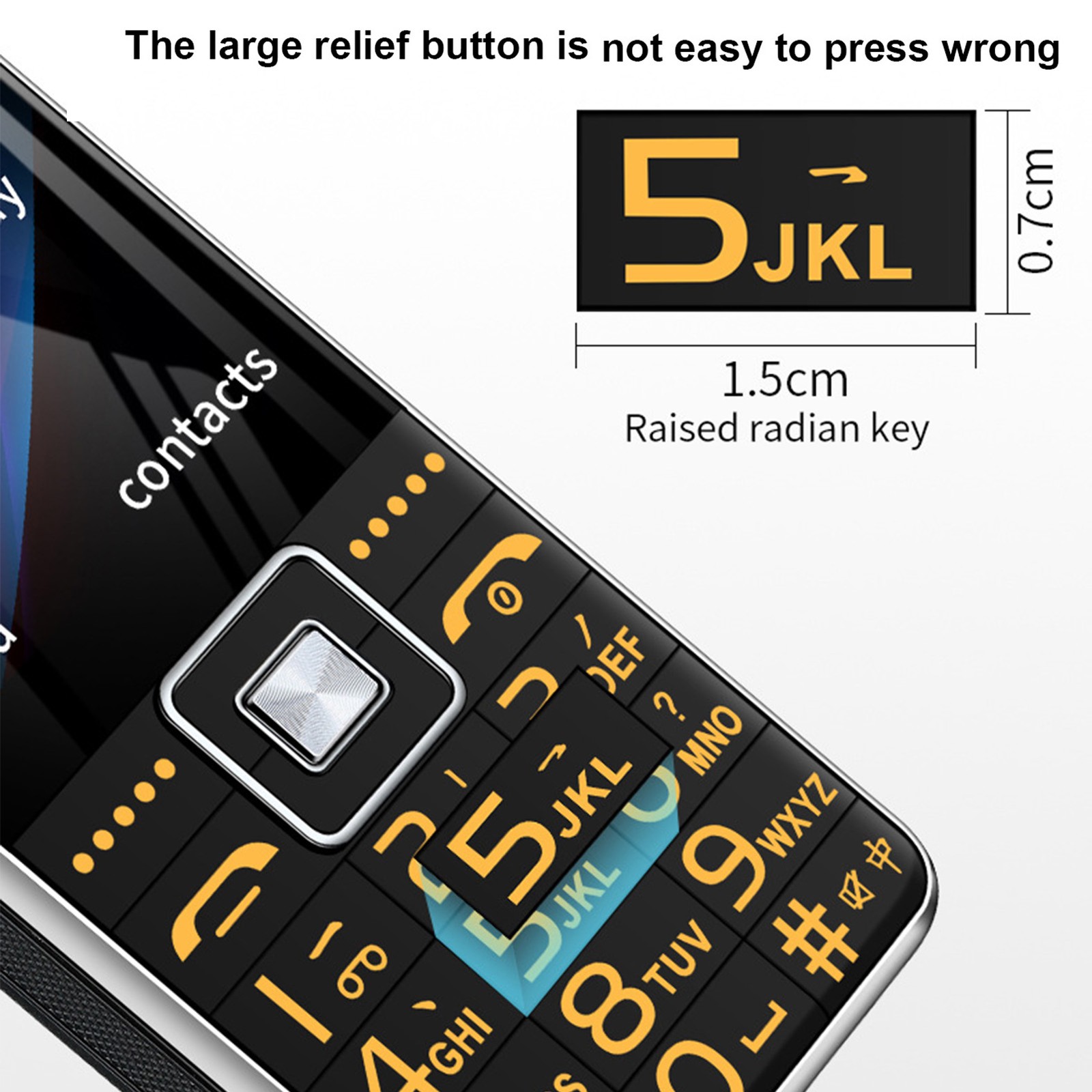 Big Button Cell Phone 2.4in Screen GSM Network 3 Card Slot Video Blutooth FM