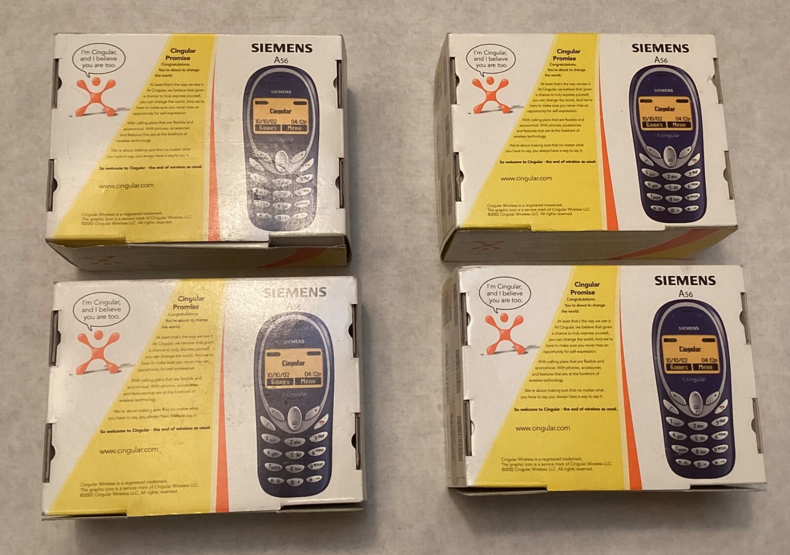 Siemens A56 (Cingular) Untested Vintage Cell Phone Lot Of 4 in a Box