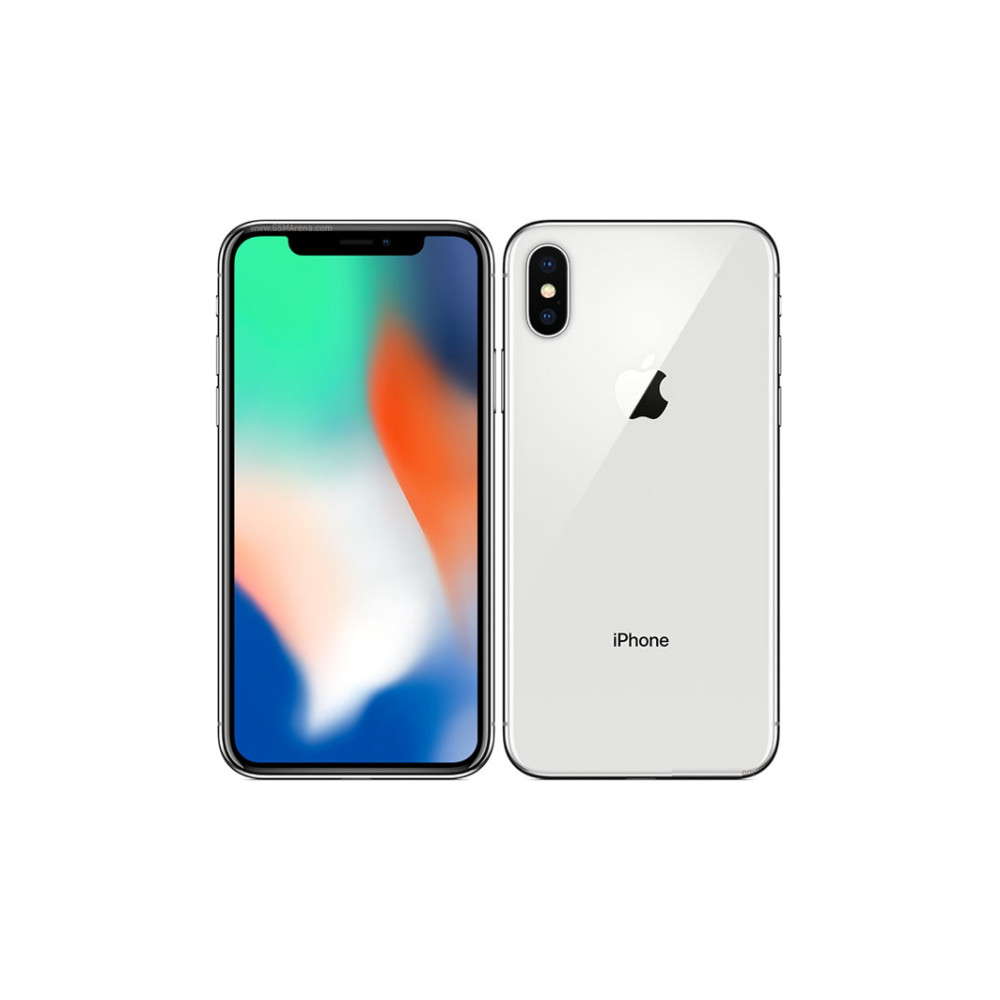 Apple iPhone X – 64GB – Silver (Unlocked) A1865 (CDMA + GSM) – Mint