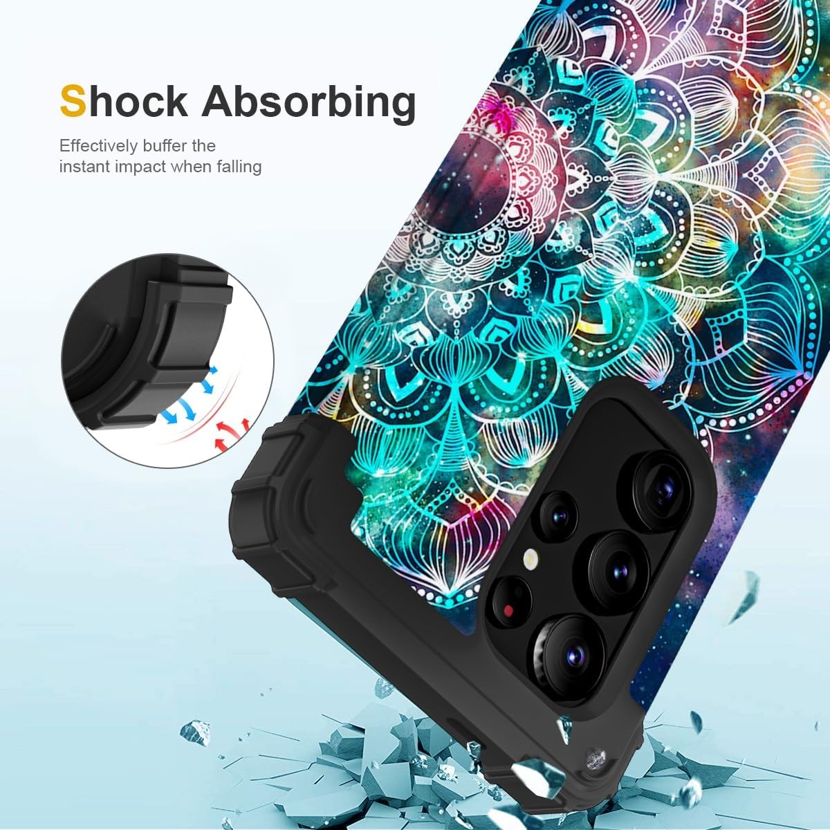 Shockproof Heavy Duty Hard Plastic+Soft Silicone Rubber Bumper Case for Galaxy S