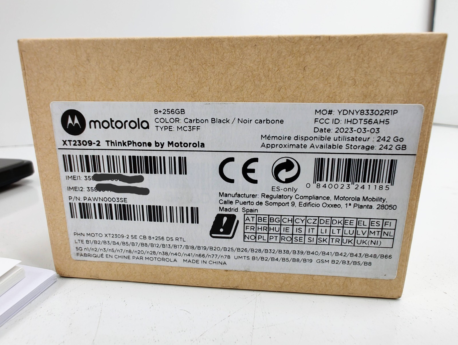 Motorola ThinkPhone 5G 8GB RAM256GB XT23092 2023 Carbon Black G2U