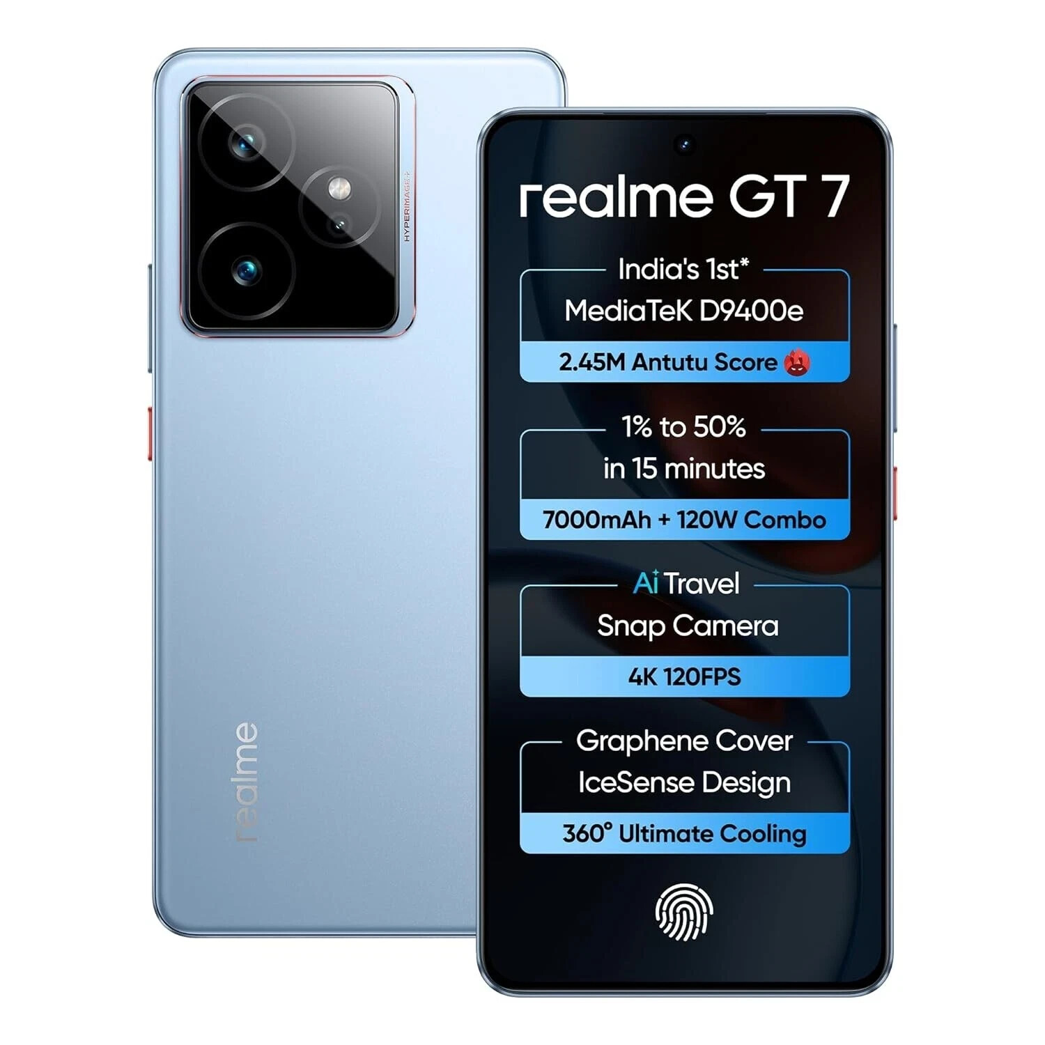 realme GT 7 Factory Unlocked-Dual SIM-12GB RAM 512GB Storage-MTK Dimensity 9400e
