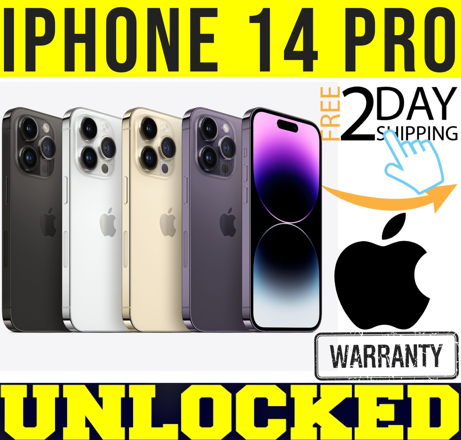 APPLE IPHONE 14 PRO 128GB 256GB 512GB 1TB (FACTORY UNLOCKED) ALL COLORS ✤O/B✤