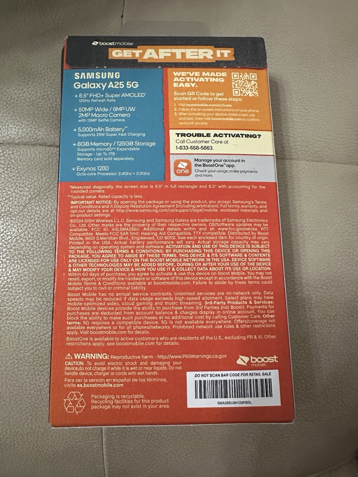 @ Boost Mobile Samsung Galaxy A25 5G SM-A256E 6.5” 6GB RAM/128GB 2.4 GHz 🔒🆕