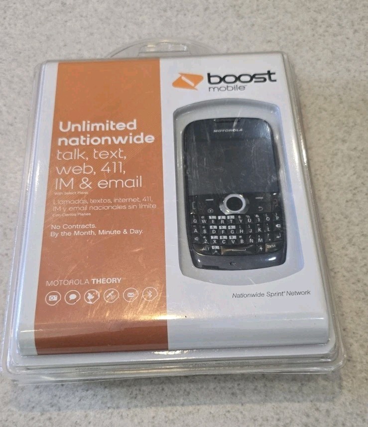 Motorola Theory – Black (Boost Mobile) Cellular – CDMA.X SERIES Sealed – New