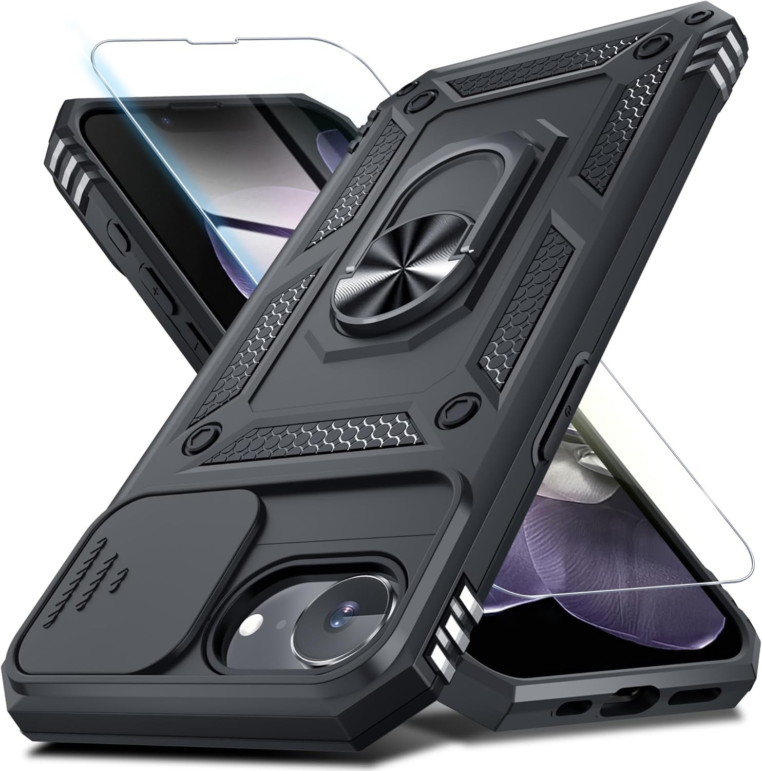 Case for iPhone 17e & iPhone 16e with Slide Camera Lens Cover & Screen Protector