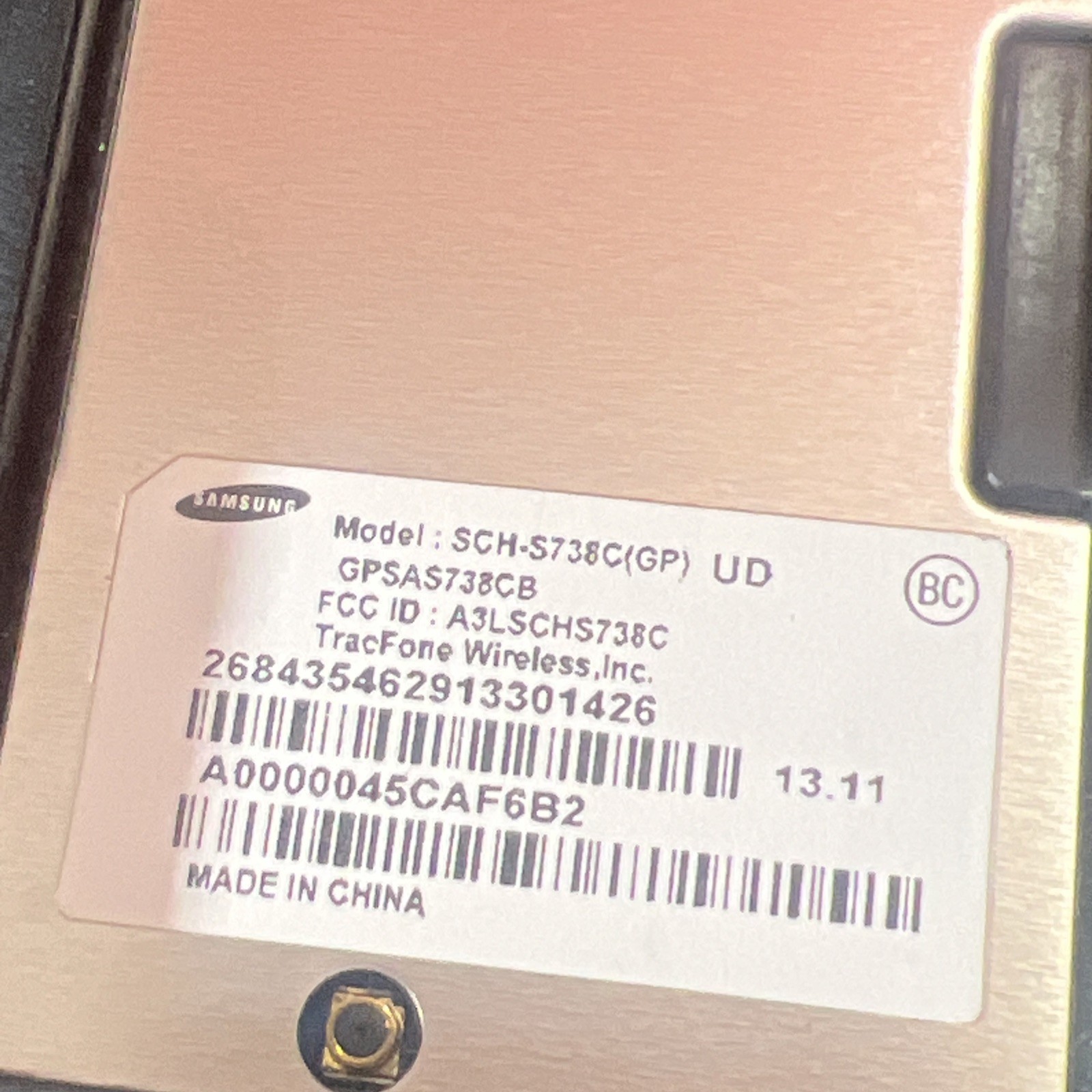Samsung Black Phone (TracFone) Model# sch-s738c Factory Reset
