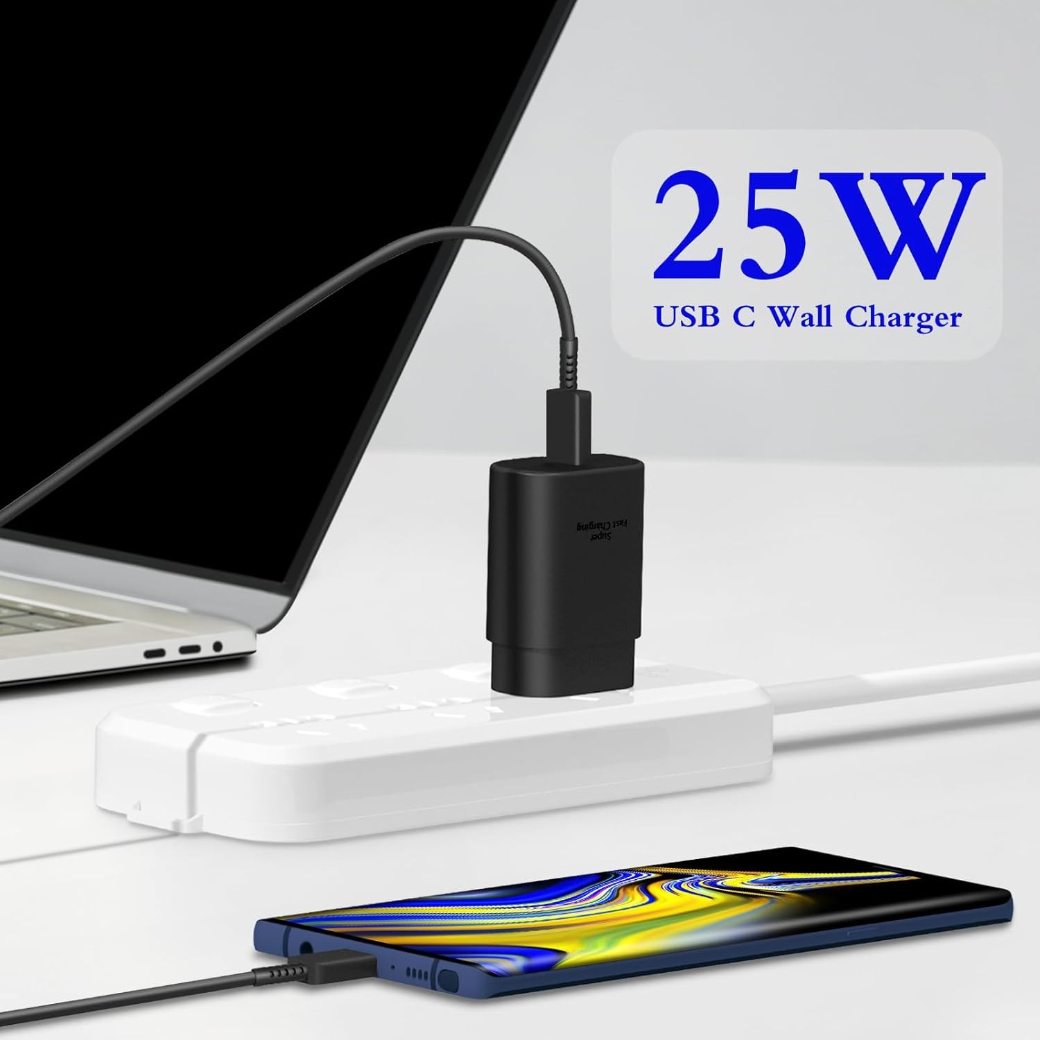 Type C Charger 2-Pack 25W Fast Charging Block with 6ft USB C Charger Cable